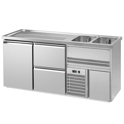Ausschanktheke Premium PLUS 1950 x 700 mm 2 Becken