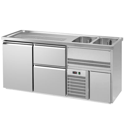 GGM Gastro Výčepní Pult Premium PLUS 1950 mm 2 Dřezy