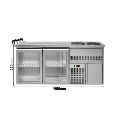 Výčepní pult Premium PLUS 1950 mm 2 skleněné dveře