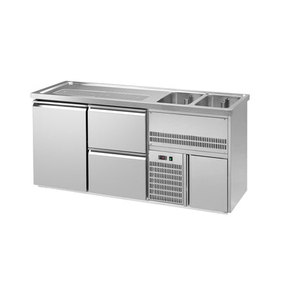 Ausschanktheke Premium PLUS 1950 x 700 mm 2 Becken