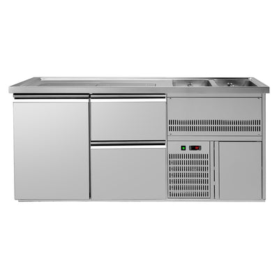 GGM Gastro Výčepní Pult Premium PLUS 1950 mm 2 Dřezy