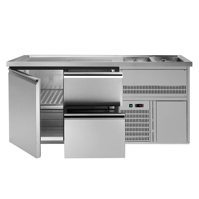 GGM Gastro Výčepní Pult Premium PLUS 1950 mm 2 Dřezy