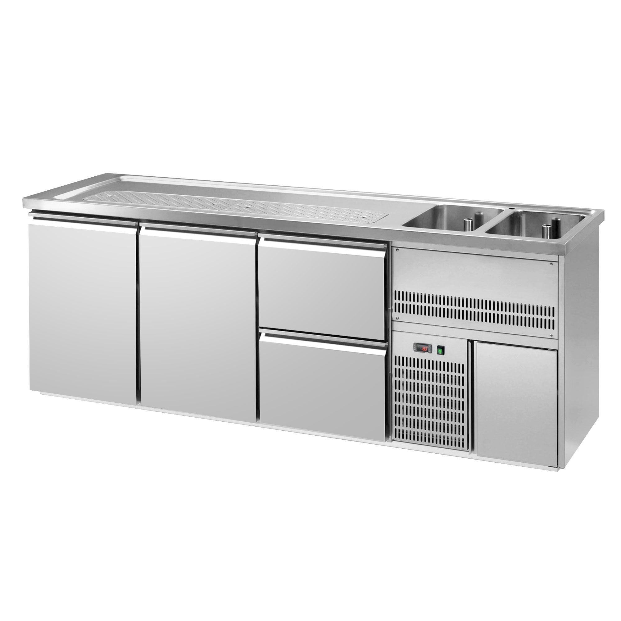 GGM Gastro Výčepní Pult Premium PLUS 2500 mm 2 Dveře 2 Zásuvky
