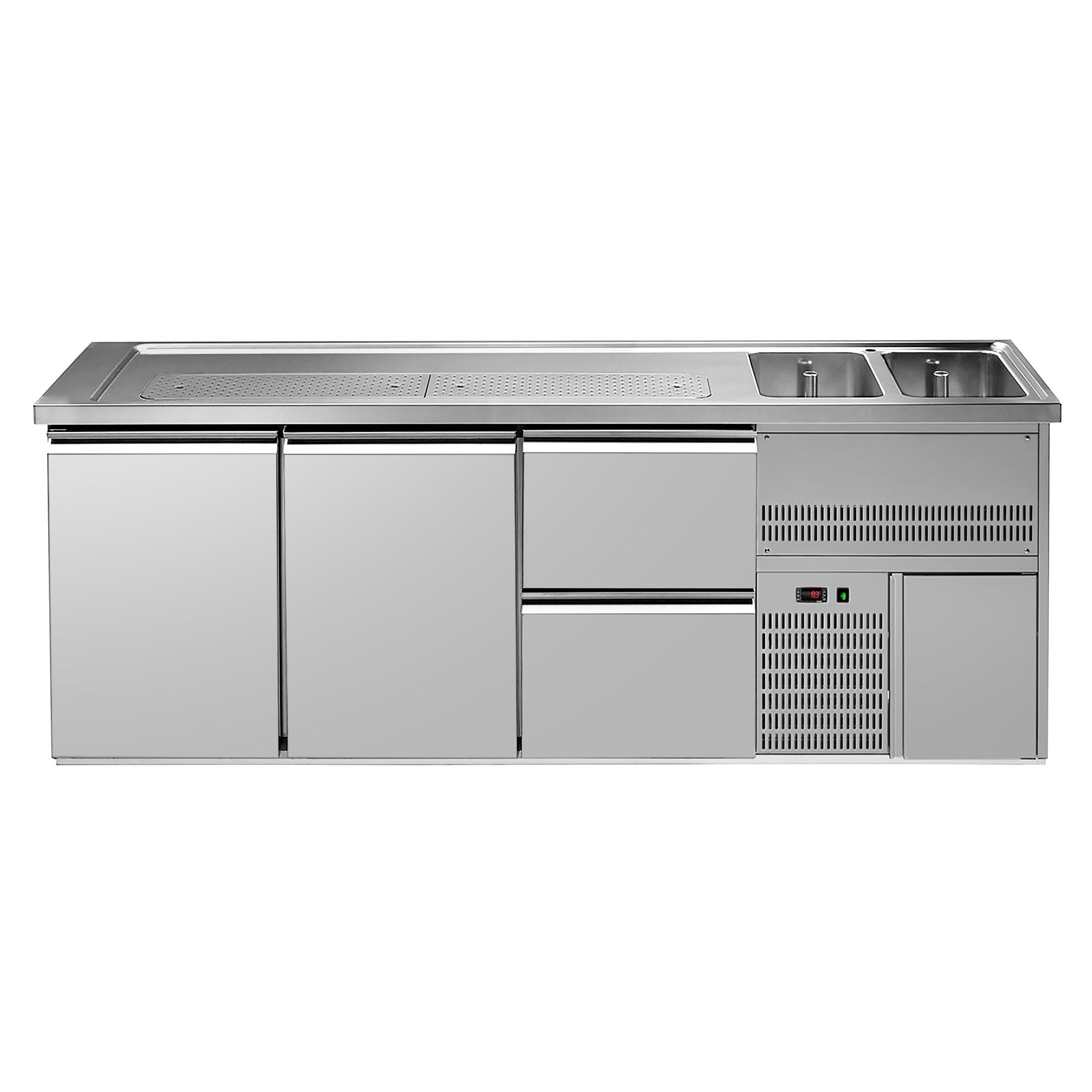 GGM Gastro Výčepní Pult Premium PLUS 2500 mm 2 Dveře 2 Zásuvky