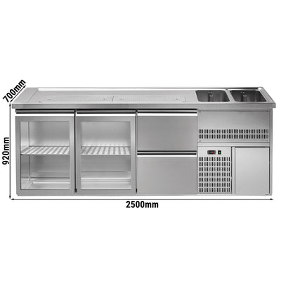 GGM Gastro Výčepní Pult Premium PLUS 2500 mm 2 Skleněné Dveře