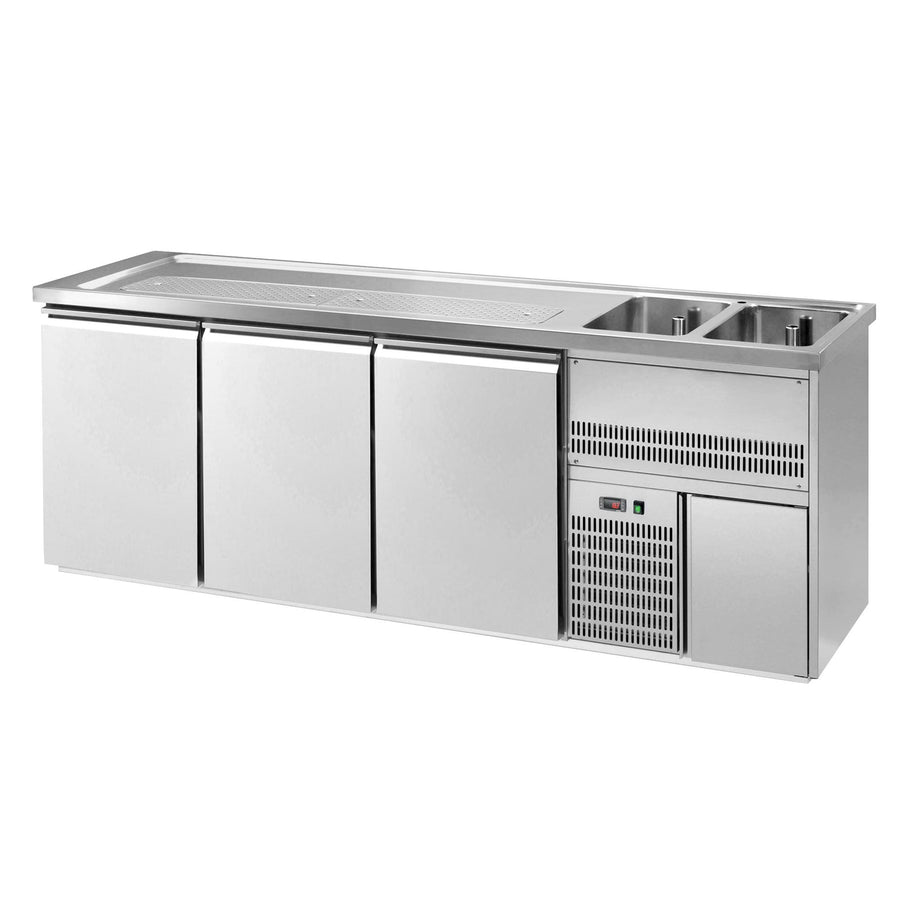 Výčepní Pult Premium PLUS 2500 mm 700 mm Nerezové Dveře