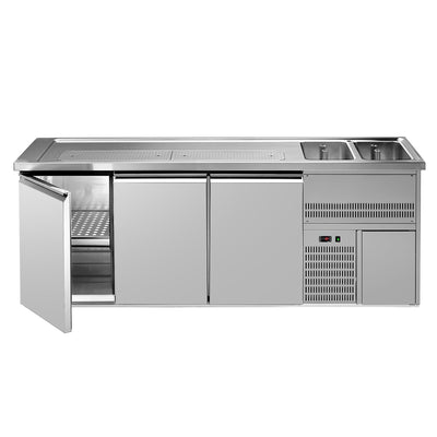 Výčepní Pult Premium PLUS 2500 mm 700 mm Nerezové Dveře