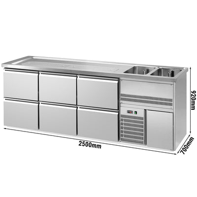 GGM Gastro Výčepní Pult Premium PLUS 2500 mm 6 Zásuvek