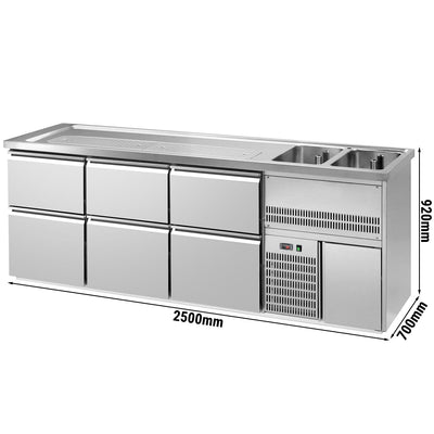 GGM Gastro Výčepní Pult Premium PLUS 2500 mm 6 Zásuvek