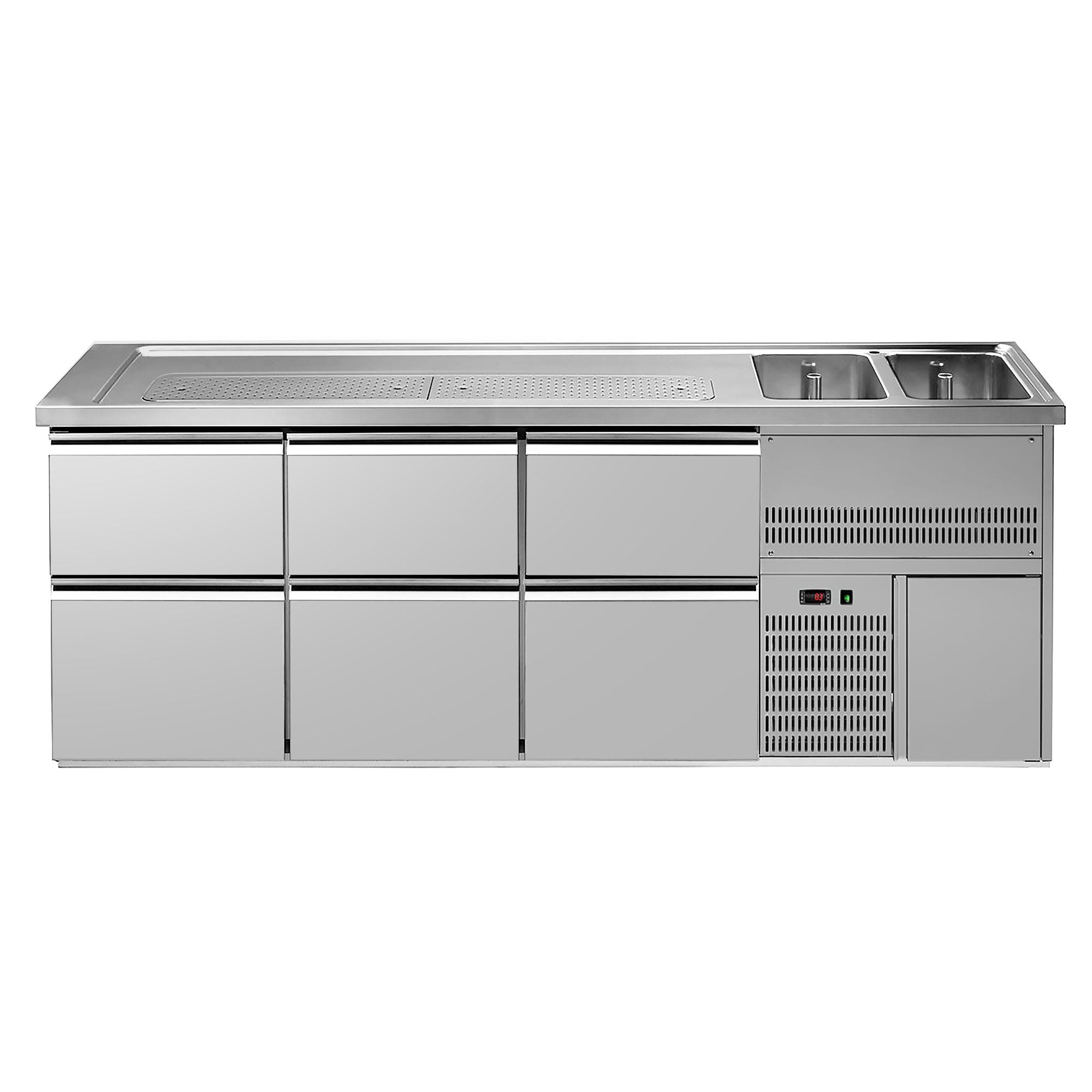 GGM Gastro Výčepní Pult Premium PLUS 2500 mm 6 Zásuvek