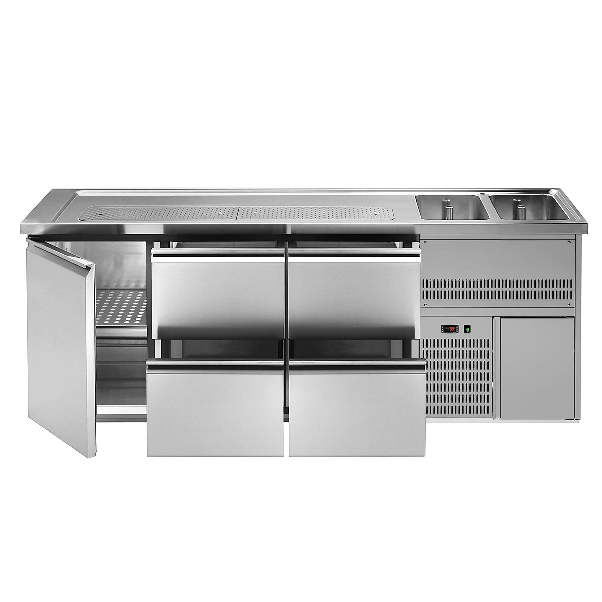 Ausschanktheke Premium PLUS 2500 x 700 mm 6 Schubladen