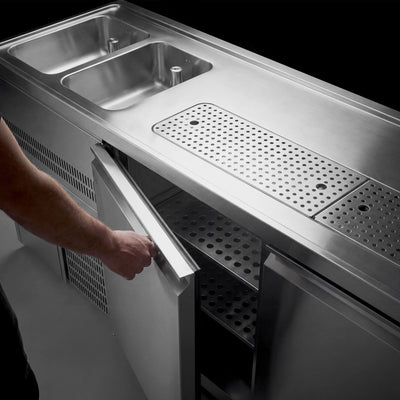 Výčepní Pult Premium PLUS 2500 mm 700 mm Nerezové Dveře