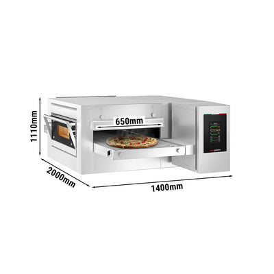 GGM Gastro Elektrische Förderband-Pizzofen 1400 mm 2 Kammern