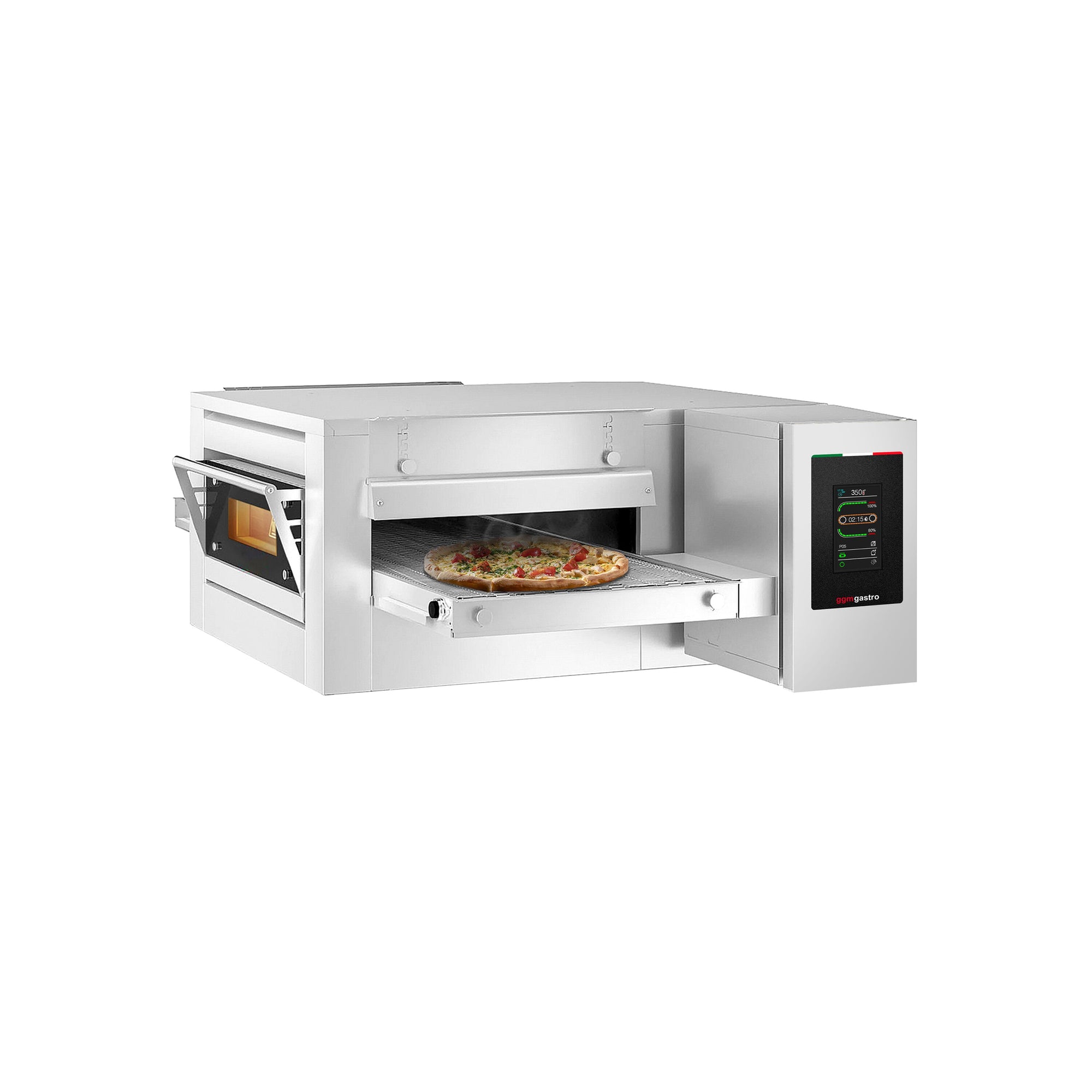GGM Gastro Elektrische Förderband-Pizzofen 1400 mm 2 Kammern