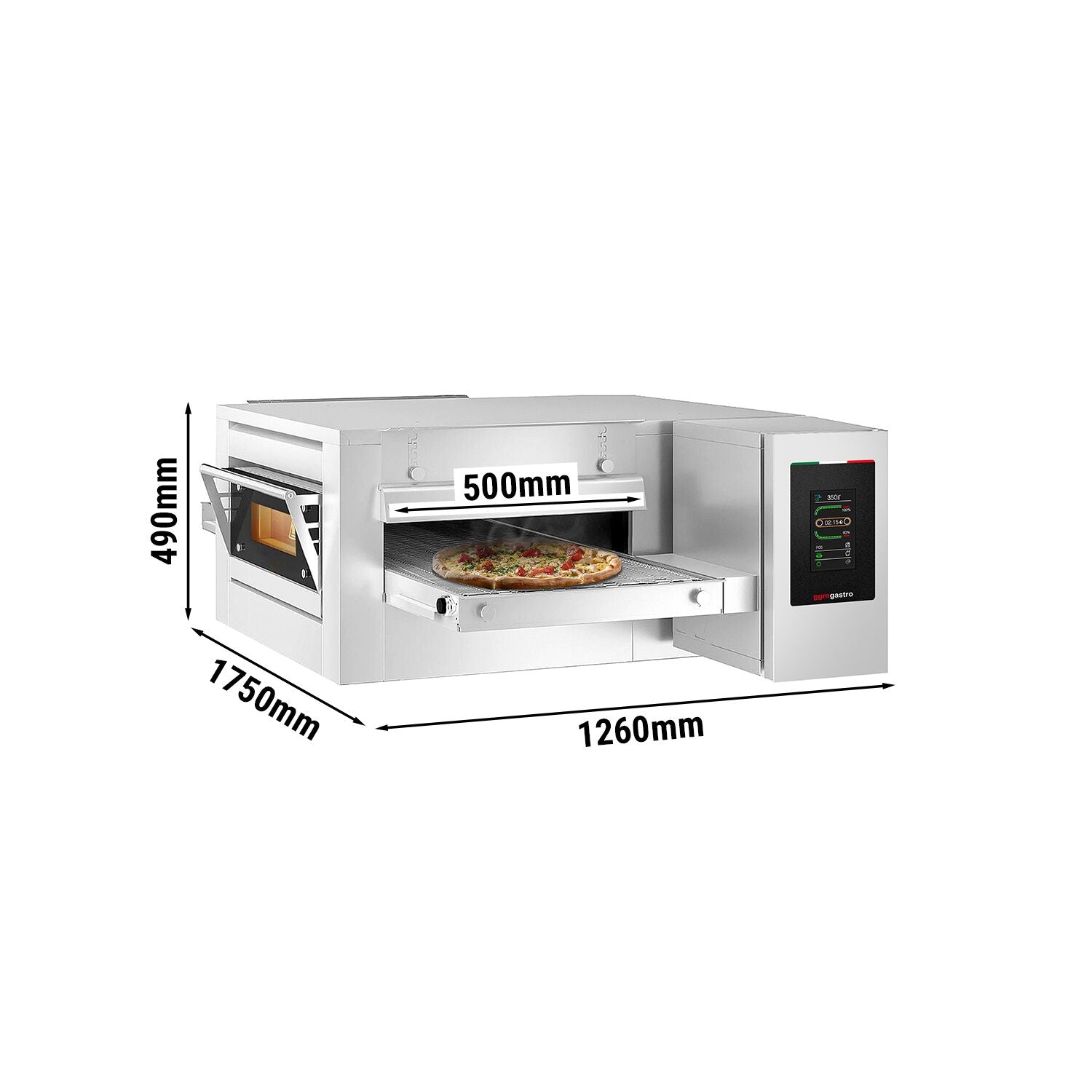 Elektro Durchlaufofen 1260 x 1750 mm Touch Bandbreite 500 mm