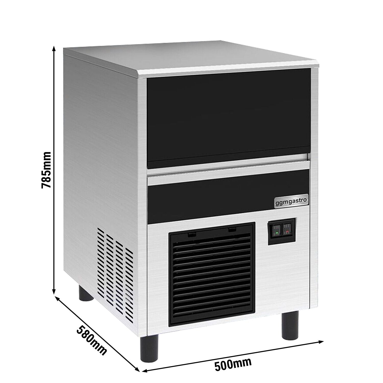 GGM Gastro Eiswürfelbereiter Zylinder 33 kg 24 h mit Ablaufpumpe