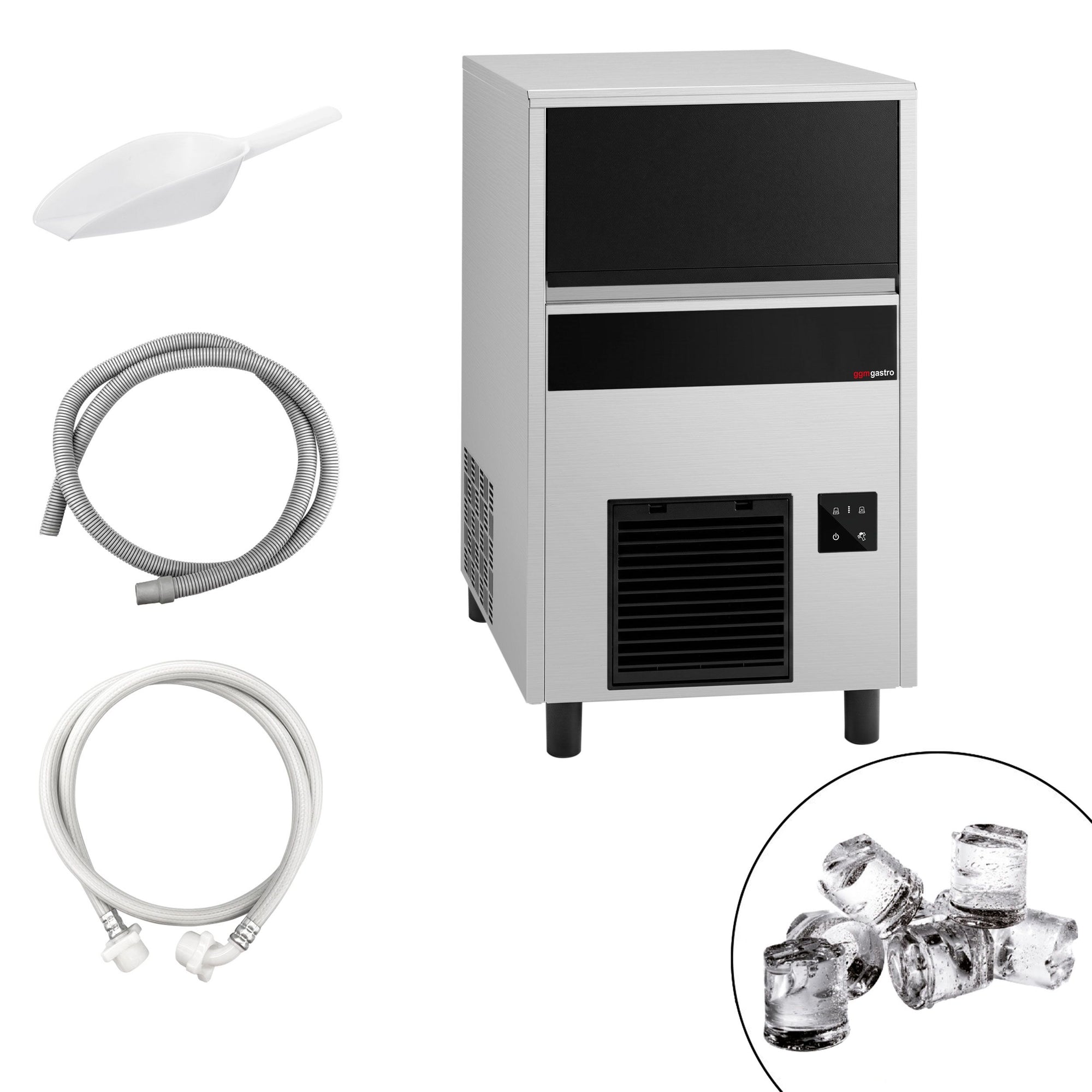 Zylinder Eiswürfelbereiter 47 kg/24h mit Ablaufpumpe