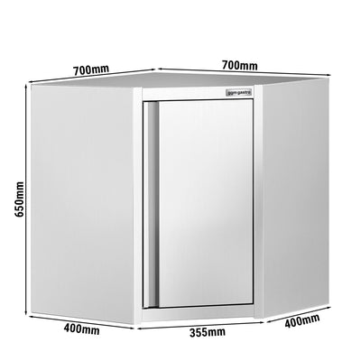 GGM Gastro Nerezová Rohová Nástěnná Skříňka 700 mm 660 mm