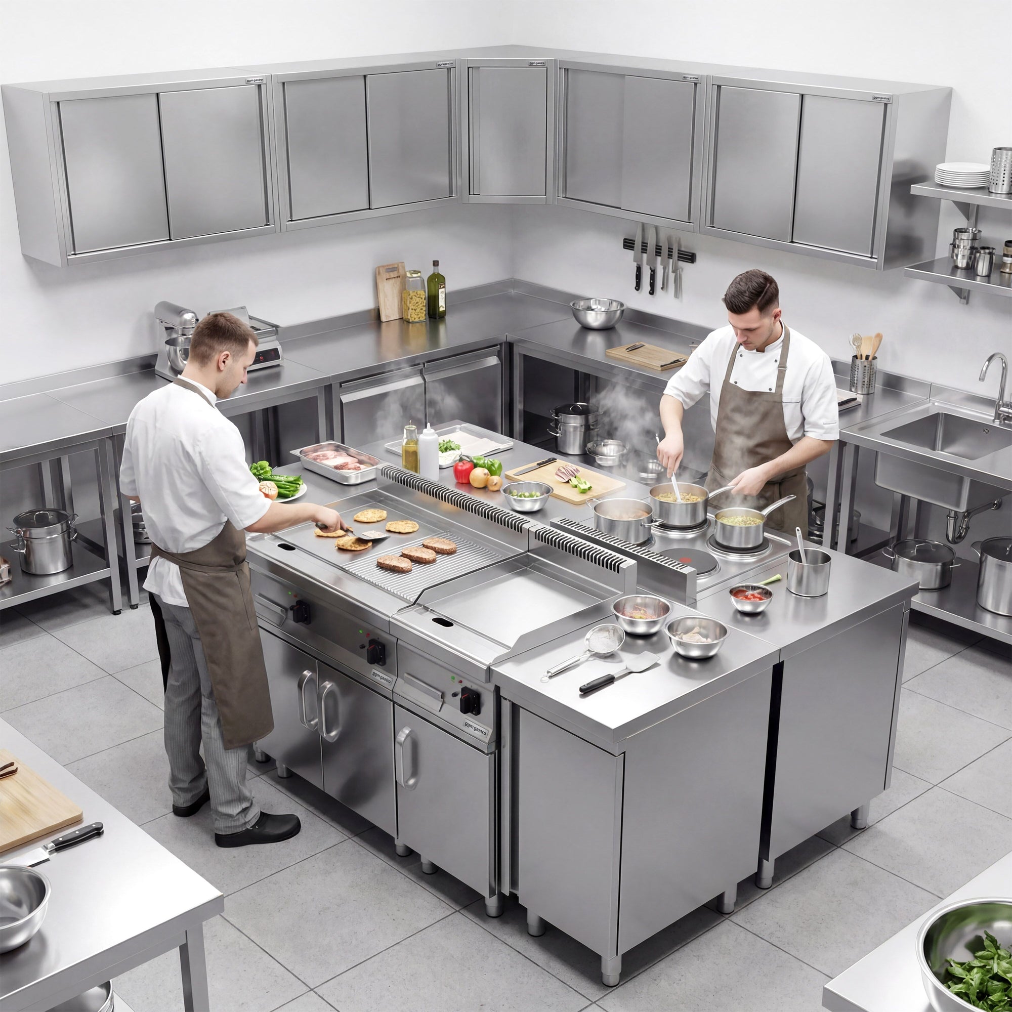 GGM Gastro Nerezová Rohová Nástěnná Skříňka 700 mm 660 mm