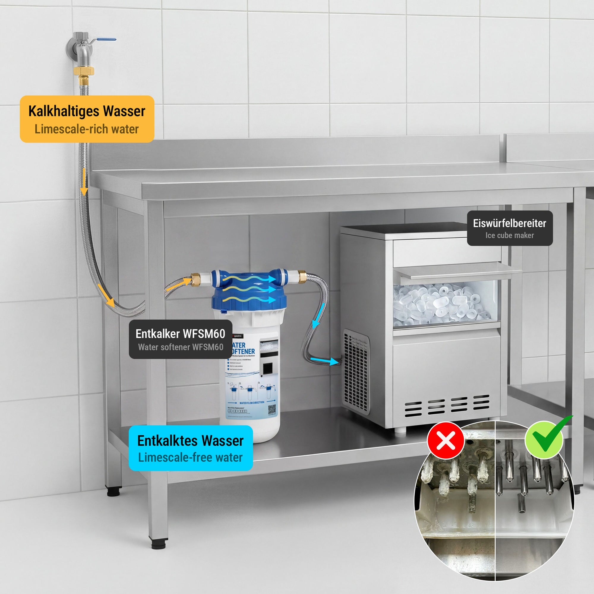 GGM Gastro Eiswürfelbereiter Zylinder 37 kg/24h