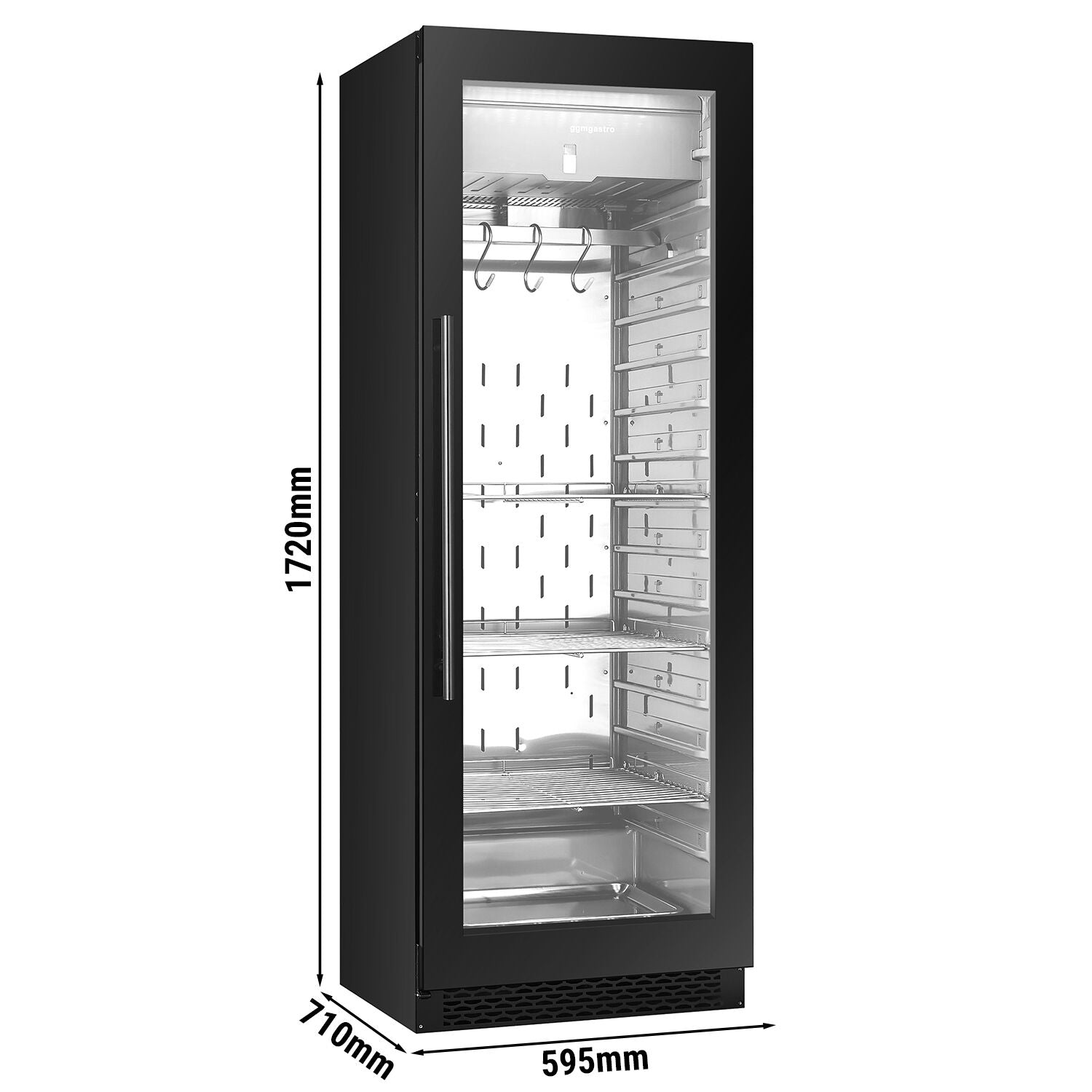 GGM Gastro Reifeschrank Trockenreifung 595 mm 710 mm 1720 mm Schwarz
