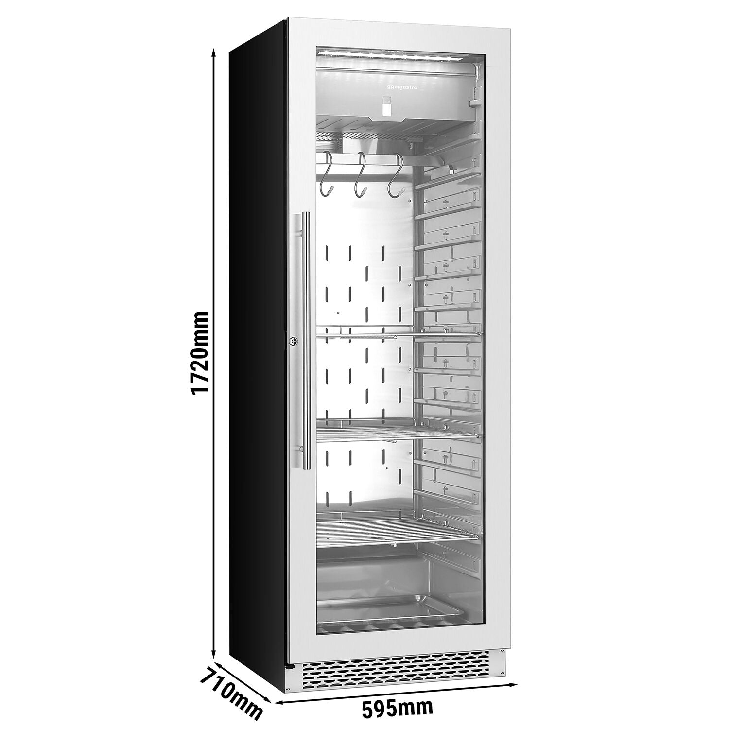 GGM Gastro Dry Aging Reifeschrank 595 mm 710 mm Edelstahl 1 Glastür