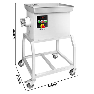 Professioneller Fleischwolf Größe 32 600 kg/h 3 kW 236 U/min mit Kühlung fahrbar