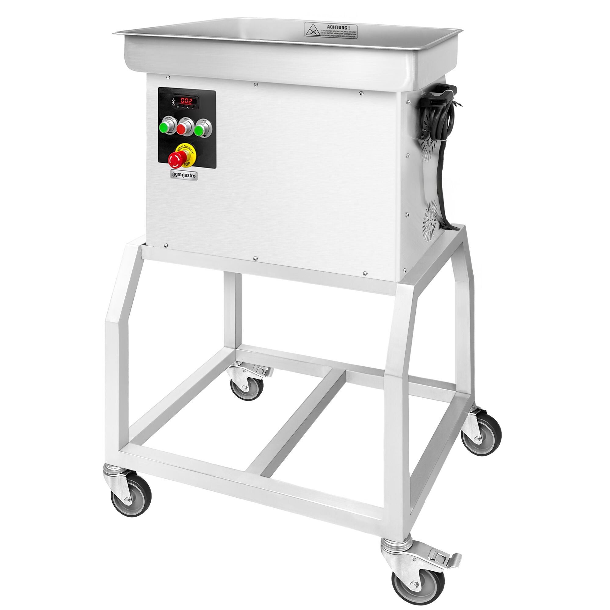 Professioneller Fleischwolf Größe 32 600 kg/h 3 kW 236 U/min mit Kühlung fahrbar