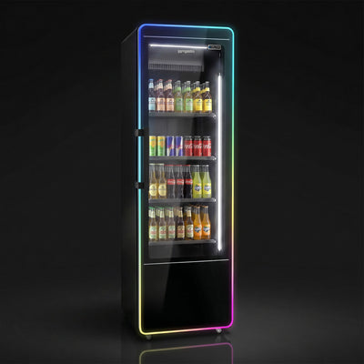 GGM Gastro Getränkekühlschrank 560 l Glastür LED Schwarz
