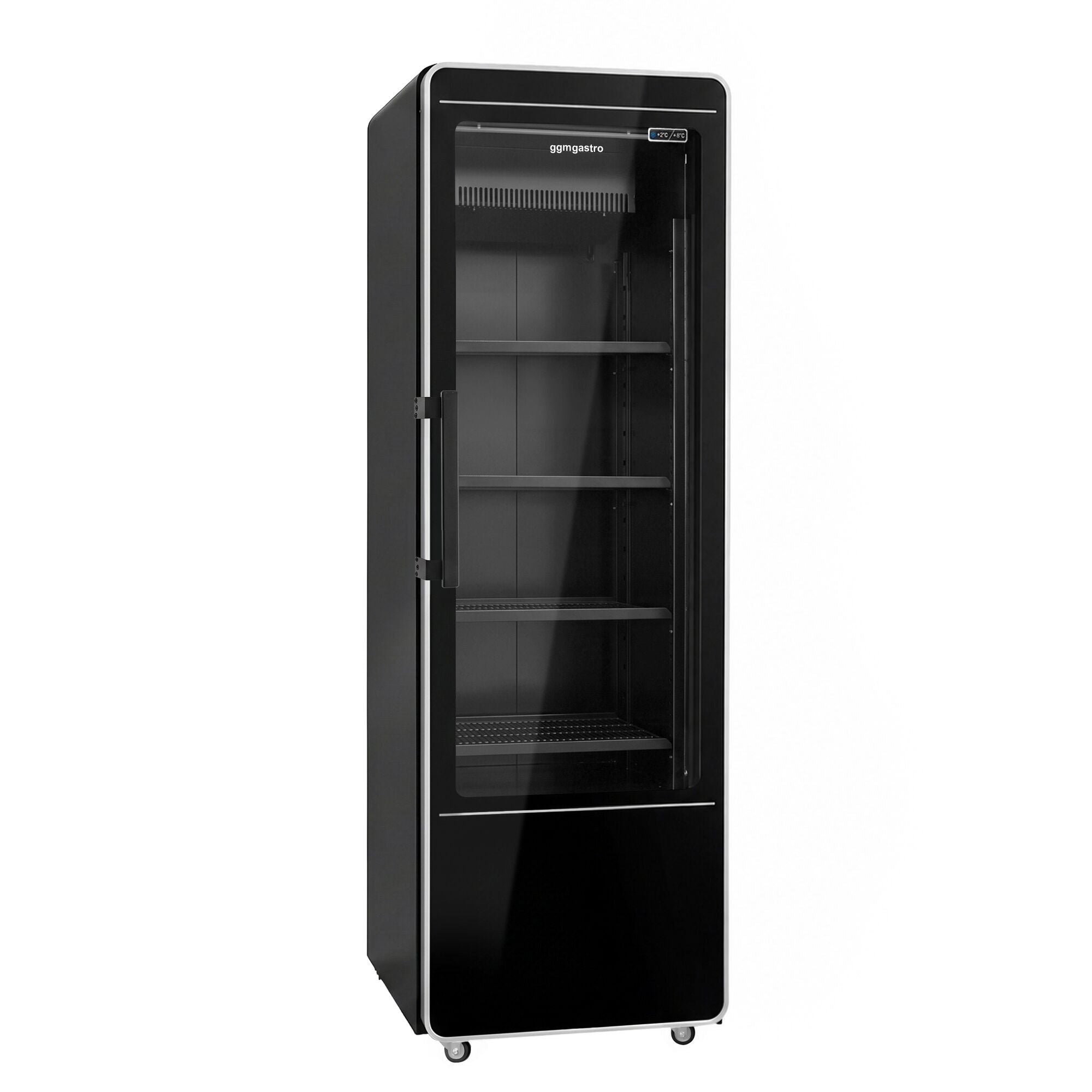 GGM Gastro Getränkekühlschrank 560 l Glastür LED Schwarz