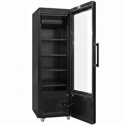 GGM Gastro Getränkekühlschrank 560 l Glastür LED Schwarz