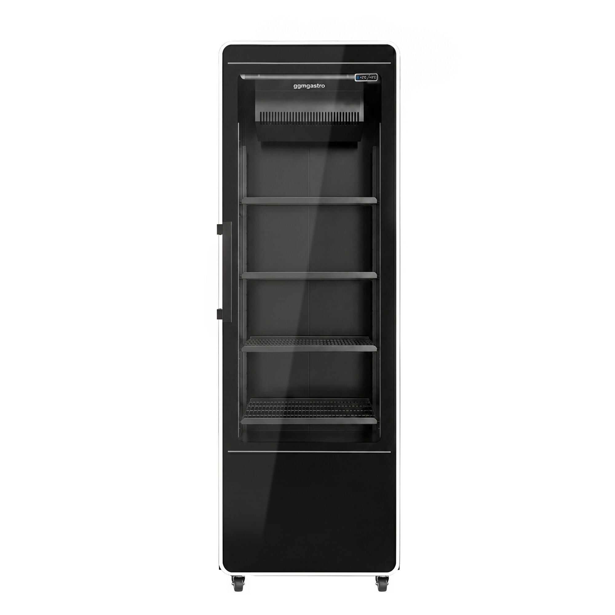 GGM Gastro Getränkekühlschrank 560 l Glastür LED Schwarz