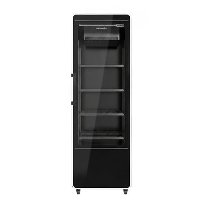 GGM Gastro Getränkekühlschrank 560 l Glastür LED Schwarz