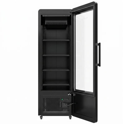 GGM Gastro Getränkekühlschrank 560 l Glastür LED Schwarz
