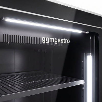 GGM Gastro Getränkekühlschrank 560 l Glastür LED Schwarz
