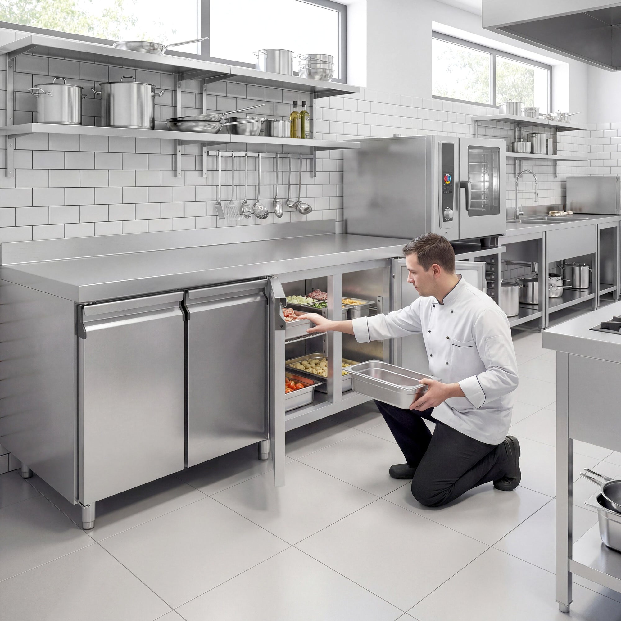 GGM Gastro Chladicí Stůl ECO 2230 mm 700 mm 4 Dveře