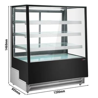 GGM Gastro Kühlvitrine für Gebäck 1200 mm 686 l Schwarz