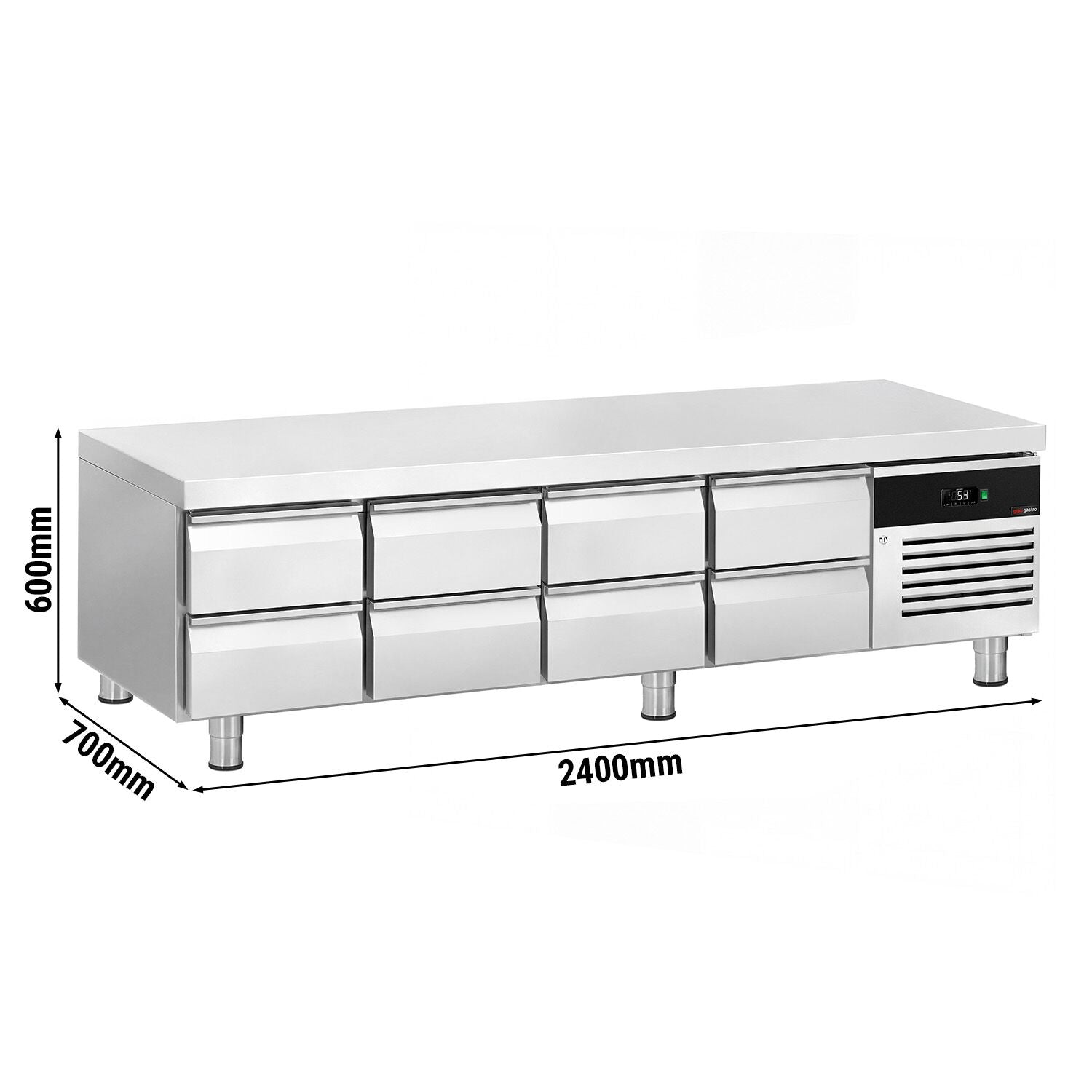 GGM Gastro Chladicí Podestavba 2400 mm 386 l 8x Zásuvky