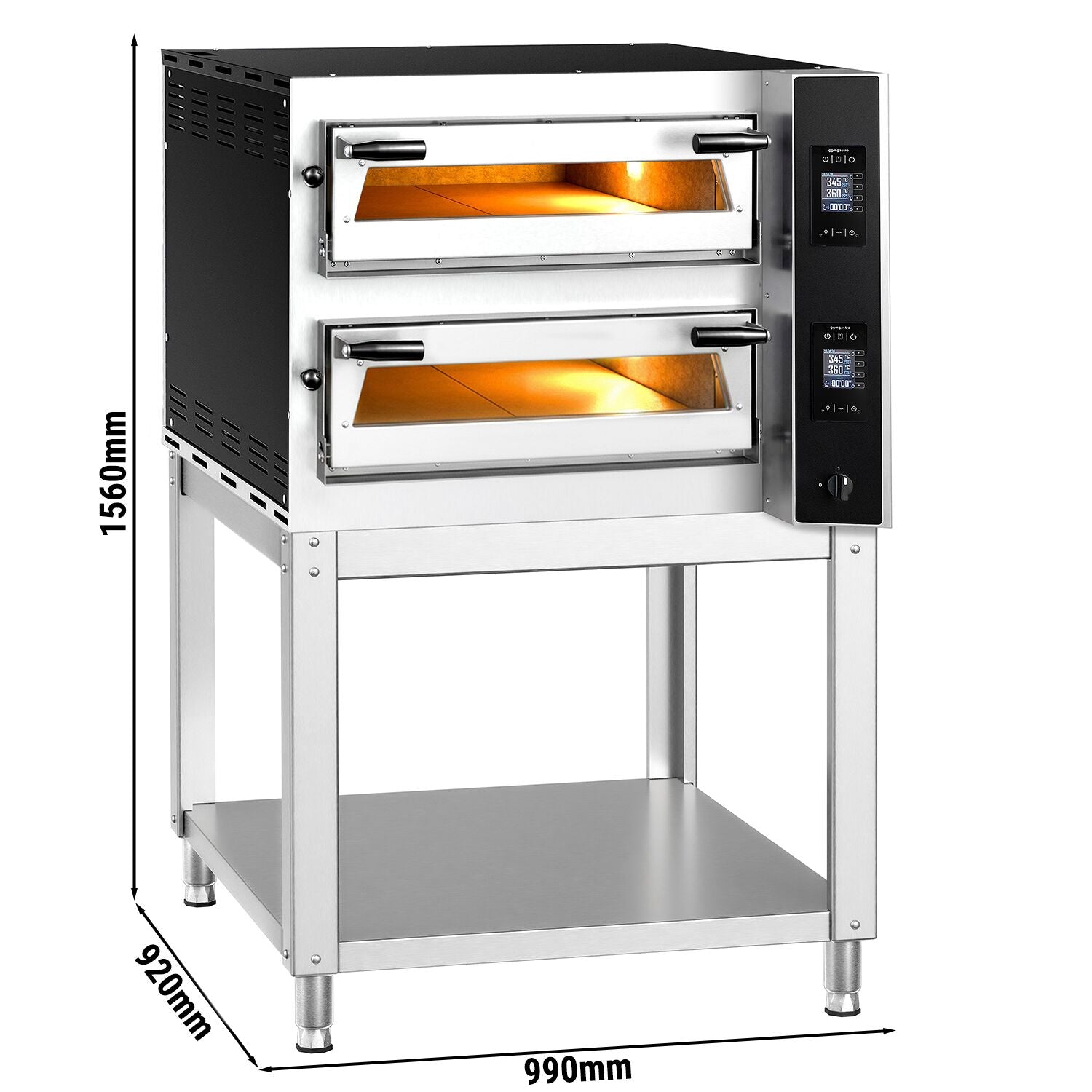 Elektrická Pizza Pec 4+4× 35 cm Digitální Podstavec