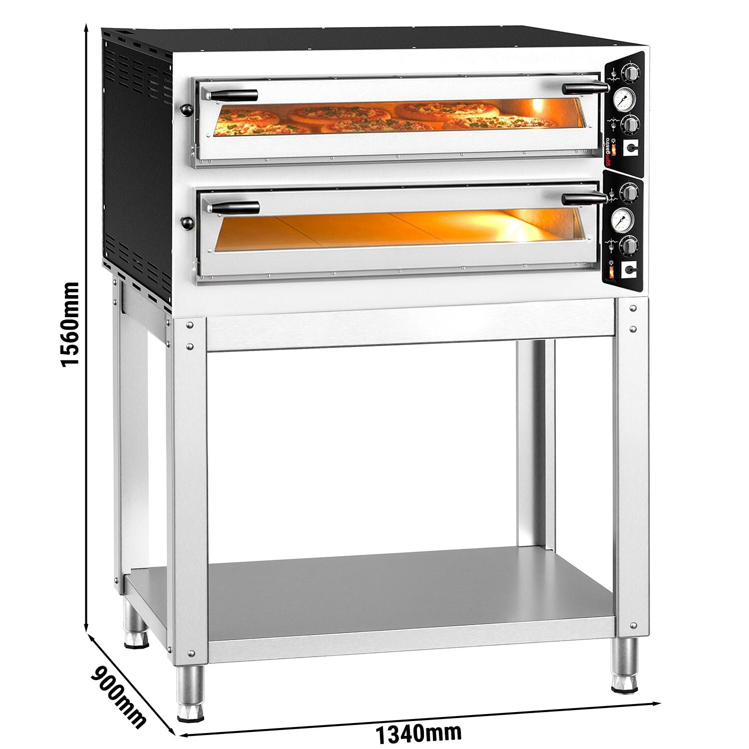 Elektrická Pizza Pec 6+6× 35 cm Manuální s Podstavcem