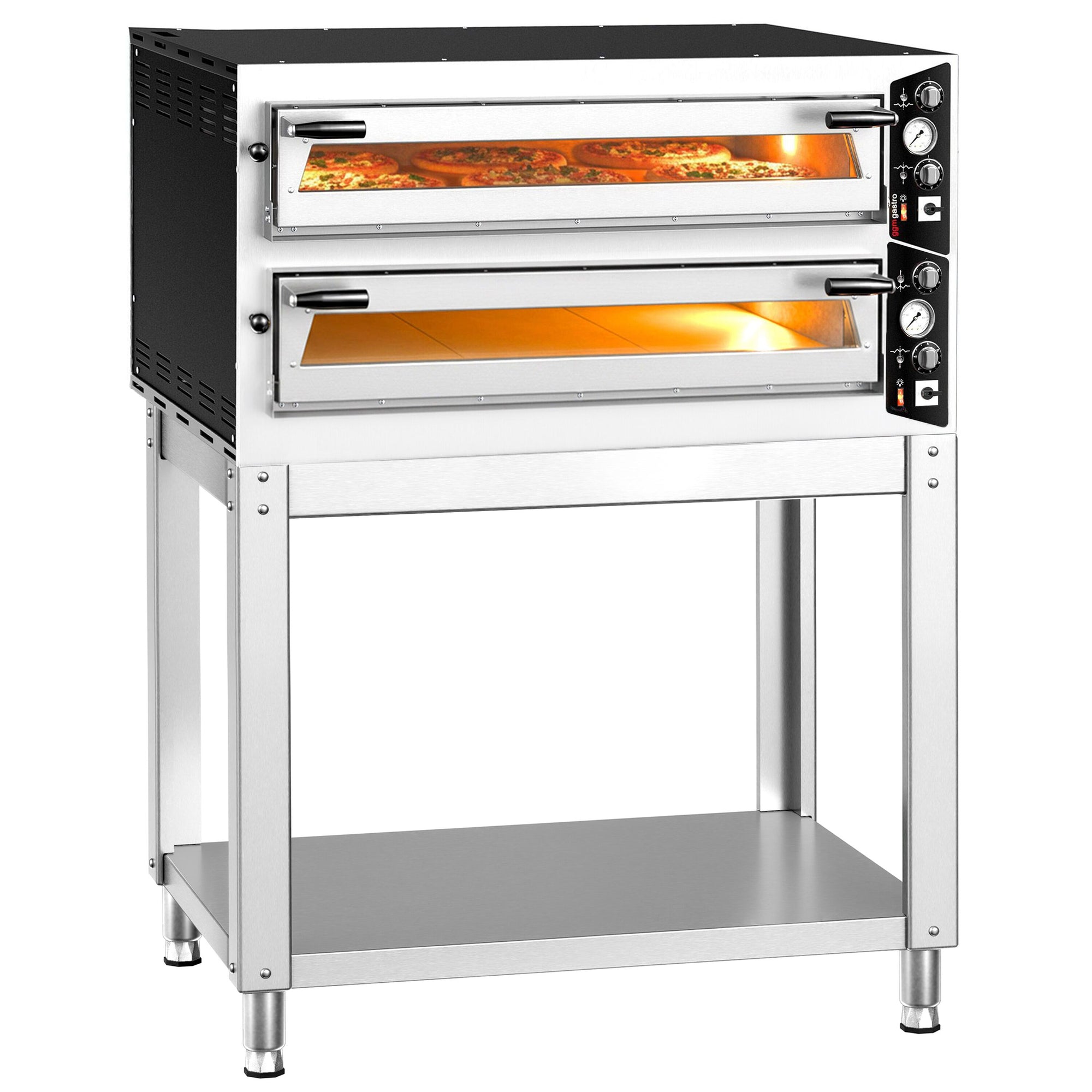 Elektrická Pizza Pec 6+6× 35 cm Manuální s Podstavcem