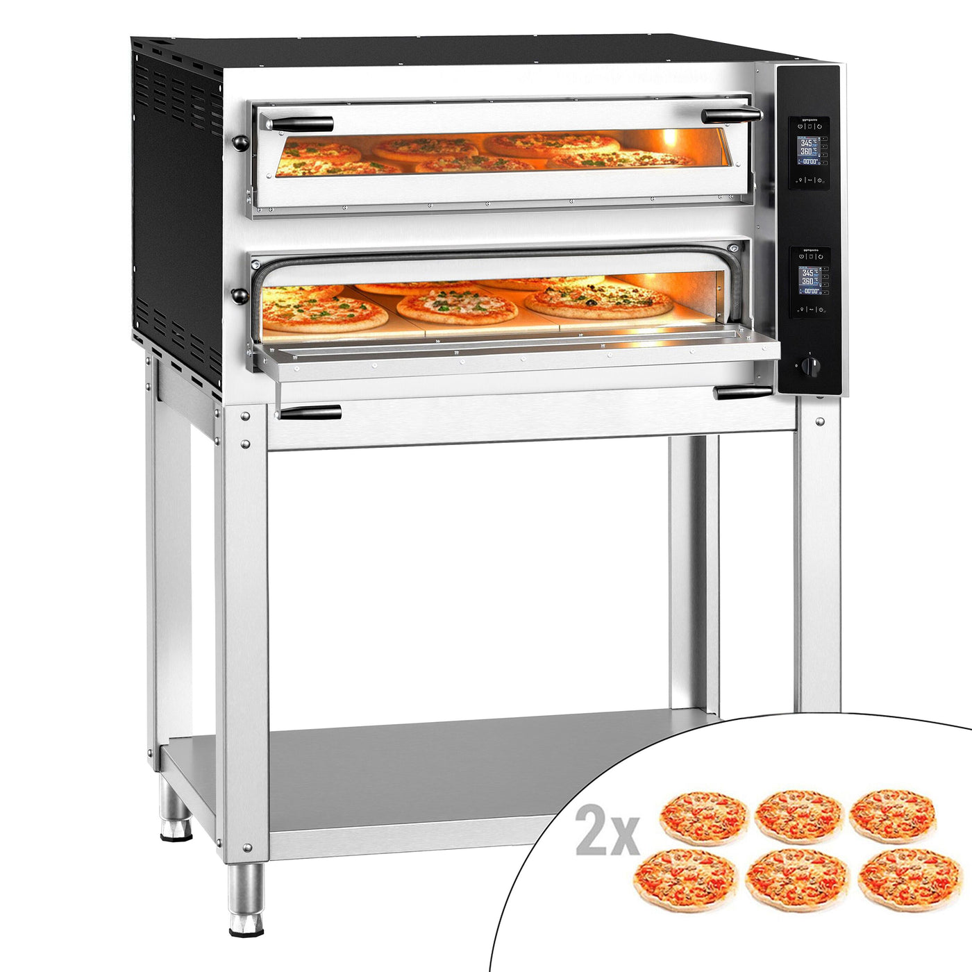 GGM Gastro Elektro Pizzaofen 6x35 cm Digital Inkl. Untergestell