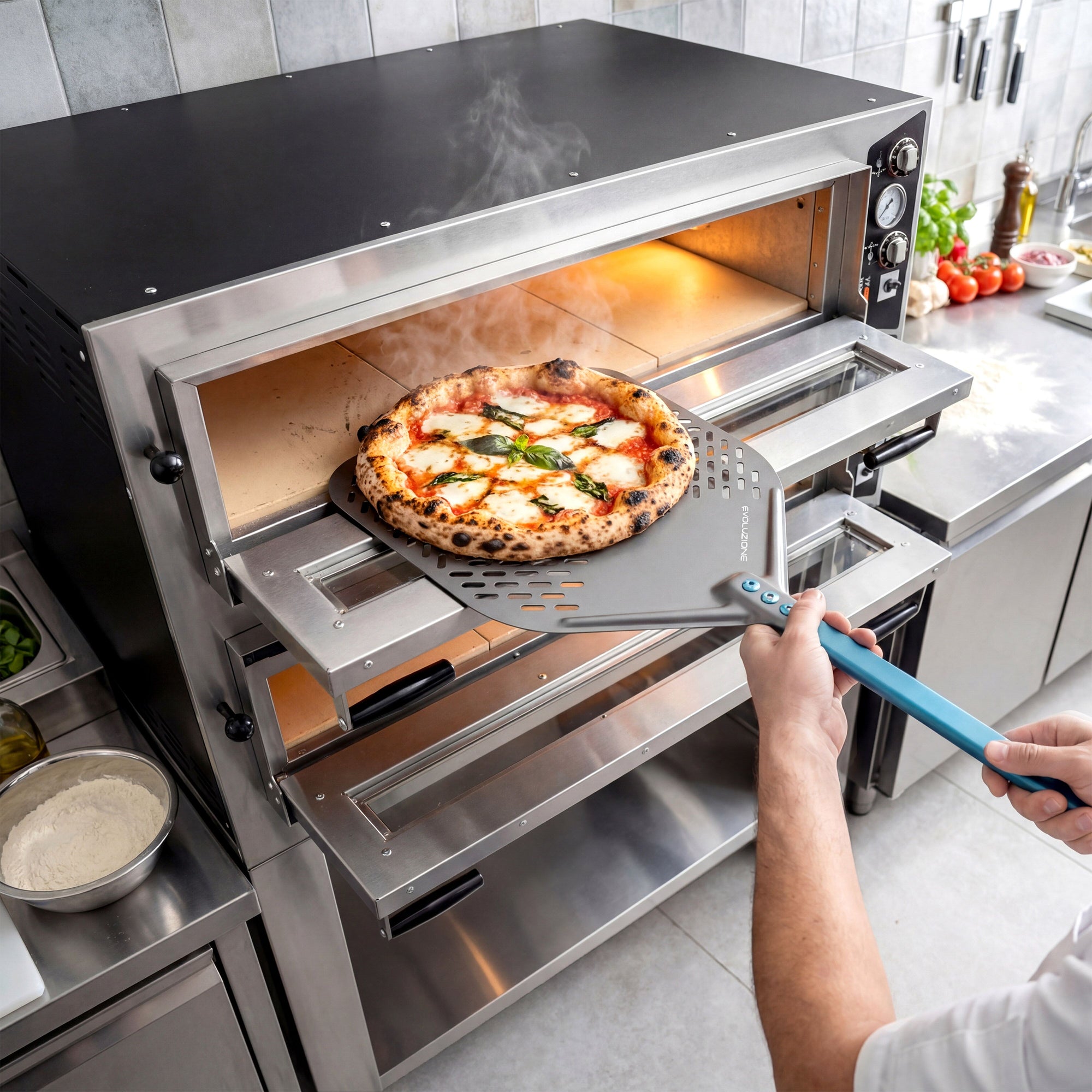 Elektrická Pizza Pec 6+6× 35 cm Manuální s Podstavcem