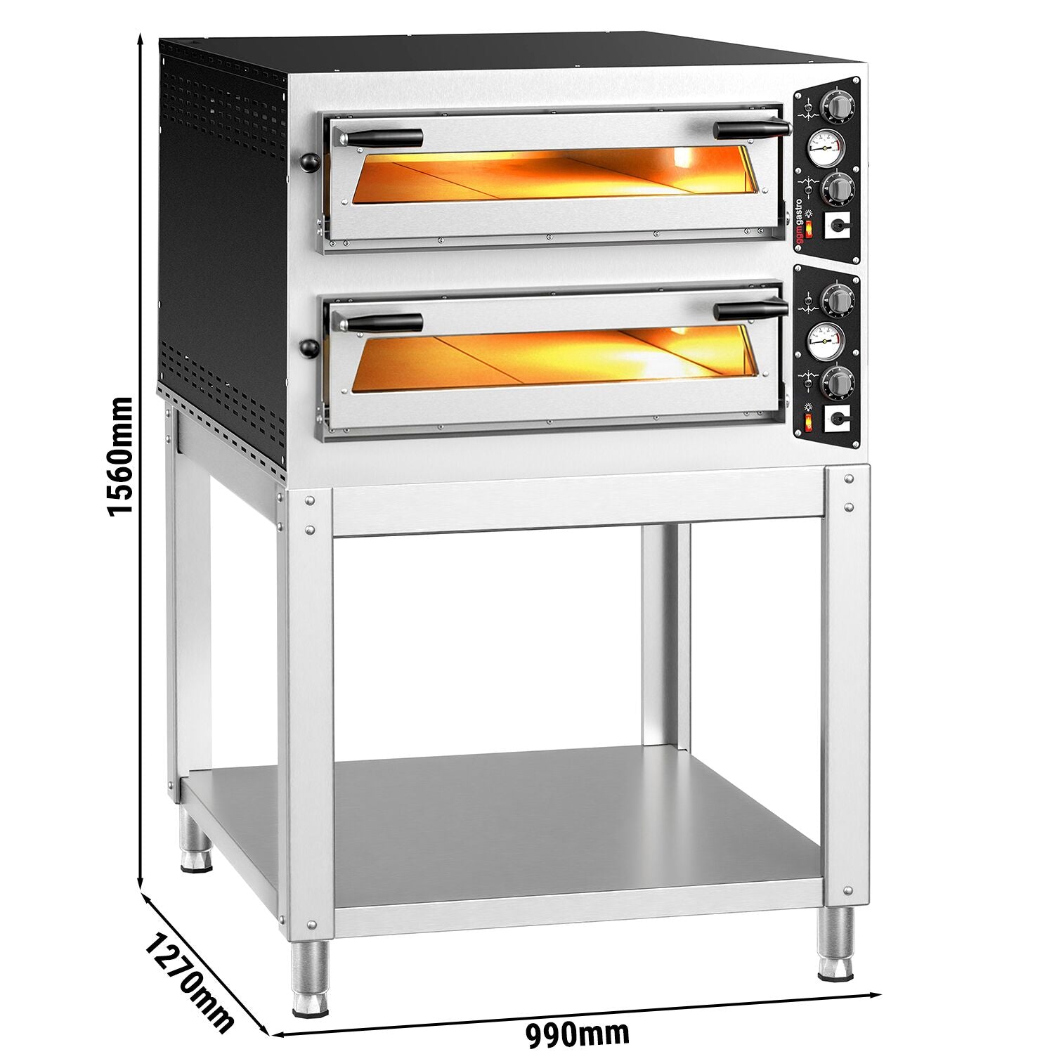 GGM Gastro Elektrická Pizza Pec CARLO 6+6× 35 cm Manuální s Podstavcem