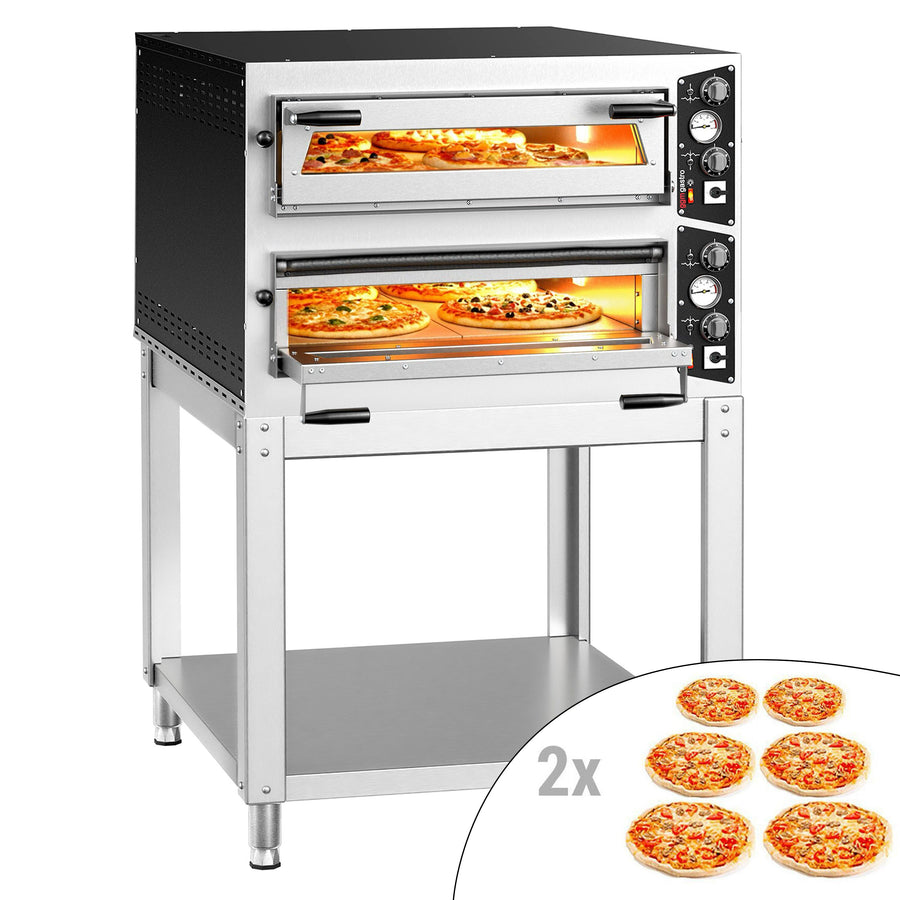 GGM Gastro Elektrická Pizza Pec CARLO 6+6× 35 cm Manuální s Podstavcem