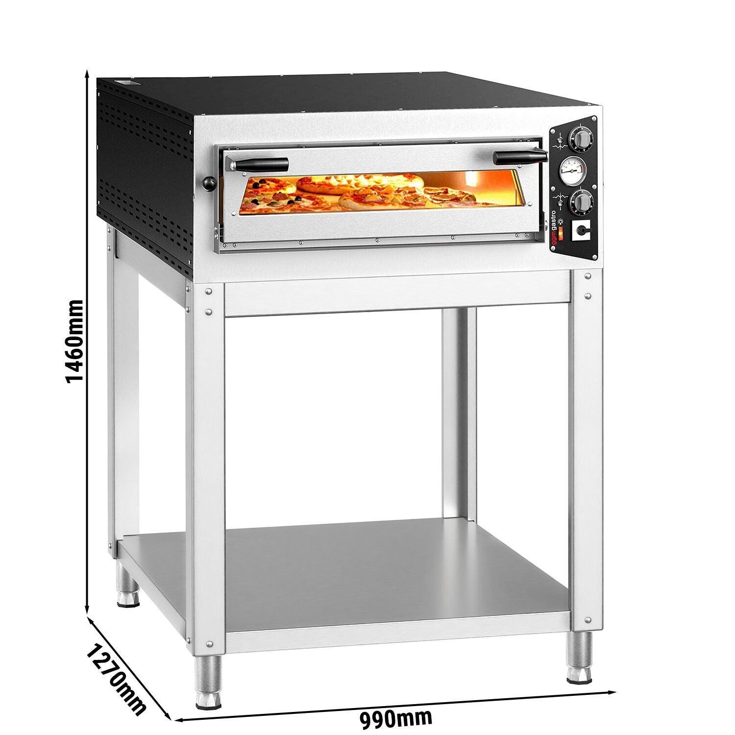 GGM Gastro CARLO Elektrická Pizza Pec 6x 35 cm Manuální s Podstavcem
