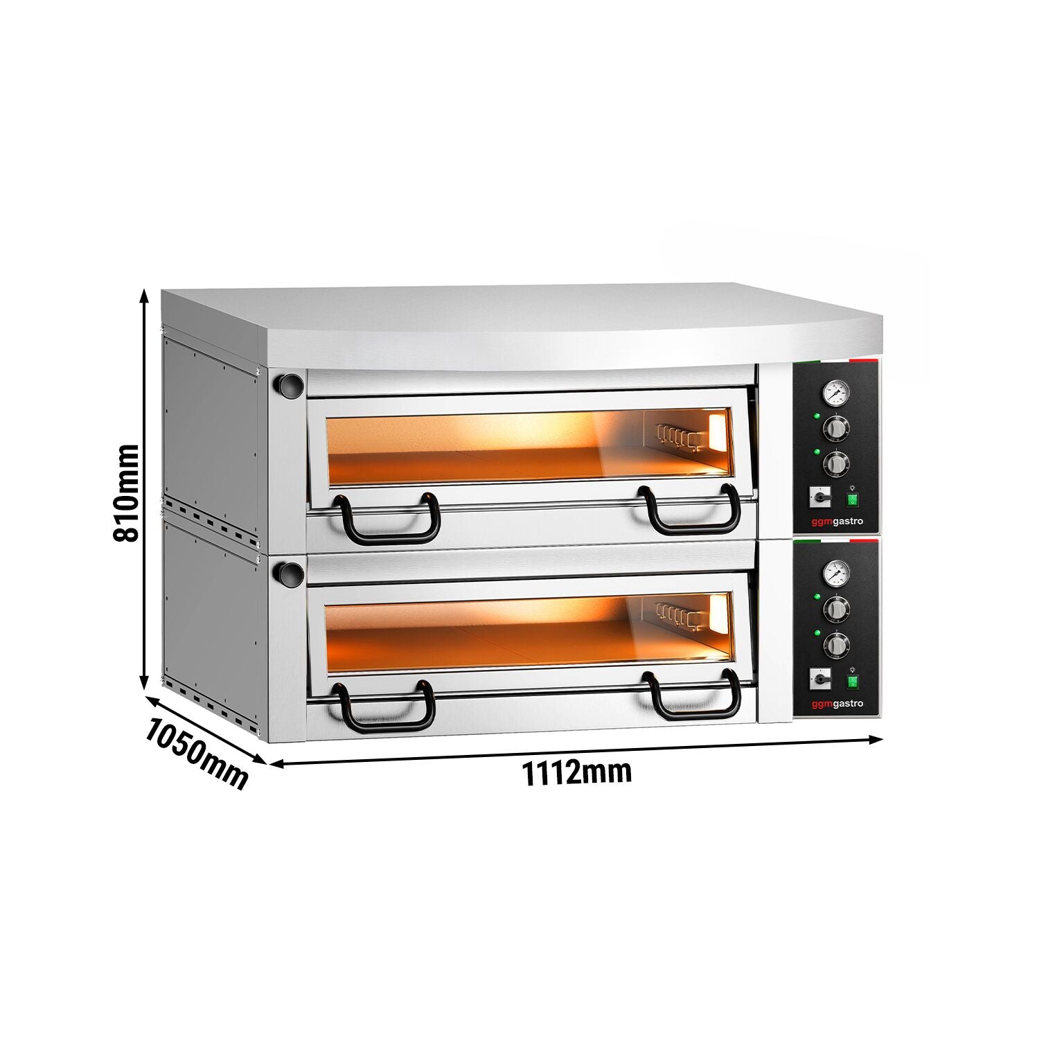 GGM Gastro Elektro Pizza pec Power 4+4x 34 cm Manuální vč. digestoře