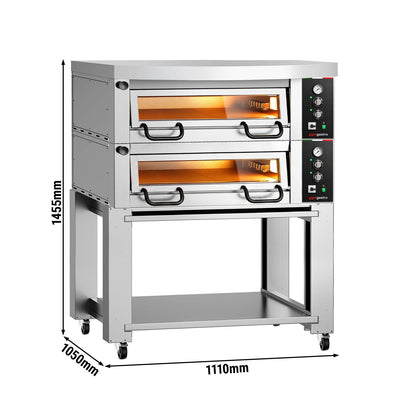 GGM Gastro Elektrická Pizza Pec Power 4+4x 34 cm Manuální s Digestoří a Podstavcem
