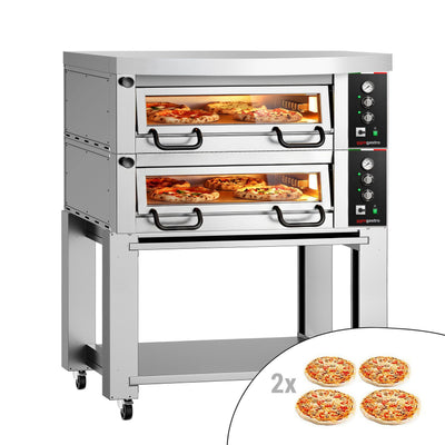 GGM Gastro Elektrická Pizza Pec Power 4+4x 34 cm Manuální s Digestoří a Podstavcem