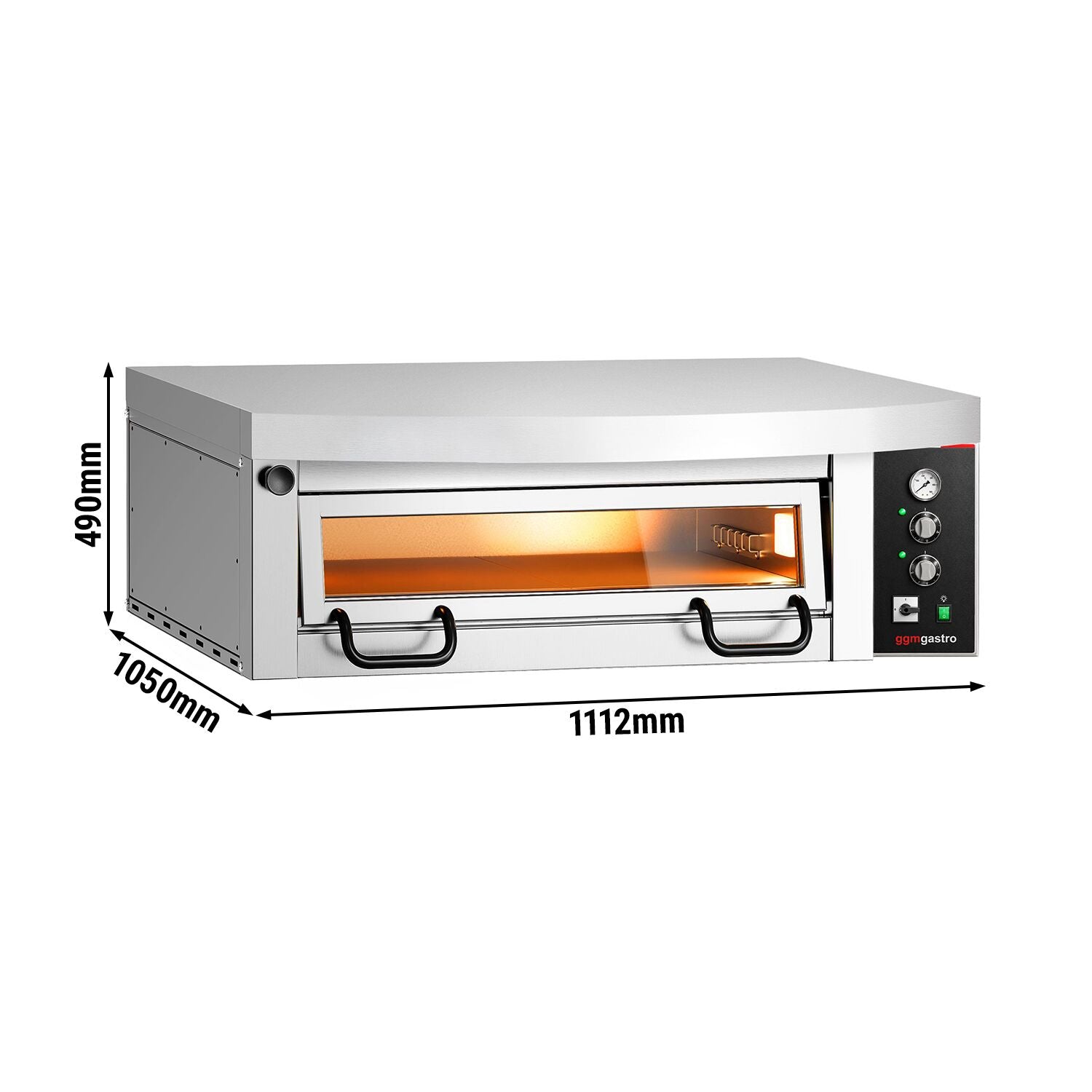 Elektrische Pizzaofen Power 4x 34 cm Manuell mit Haube